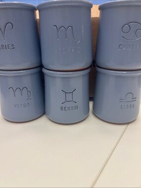 La Fermiere Lavender Zodiac signs Clay Yogur Cups Set of 6